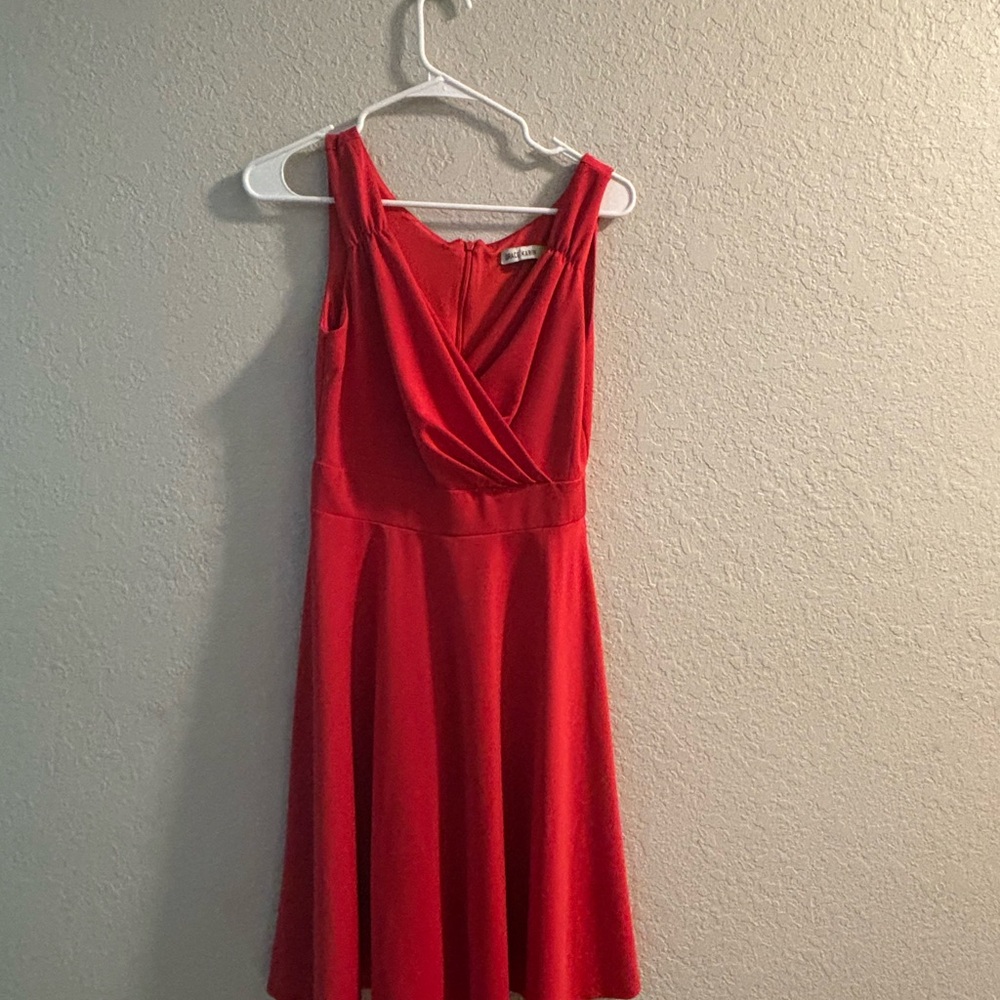 Grace Karin Red Fit and Flare Dress with Ruched Wrap Style for Cocktail